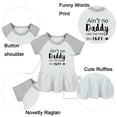 thumbnail image 2 of Pack of 2, Ain't No Daddy Like The One I Got & That Smell Is Coming From My Dad Funny Dresses, Newborn Baby's Skirts, Infant Princess Dress, Toddler Frocks (Gray Raglan Dresses, 0-6 Months), 2 of 5