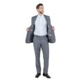 thumbnail image 3 of Mid Grey Men's Hybrid-Fit 3pc Paisley Suit w/ Wide Black Shawl Collar, 3 of 4