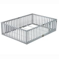 thumbnail image 5 of Holaki Wood Full Size Floor Bed with High Fence Railings for Kids, Gray, 5 of 7