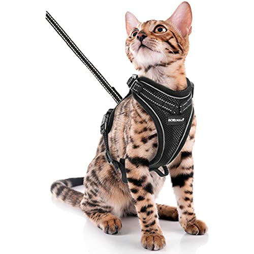 Adjustable Vest Harness for Puppy & Kittens SCIROKKO Escape Proof Cat Harness and Lead Set