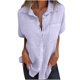 thumbnail image 1 of Vestidos Casuales Para Mujer, Blusas De Mujer De Moda Blusa de verano tipo túnica de lino con cuello en V, manga corta, botones sueltos y bolsillo para mujer, 1 of 6