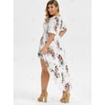thumbnail image 4 of Más el tamaño de cuello en V Vestido alto-bajo largo de la manga de la llamarada Rosegal Tankinis, 4 of 5