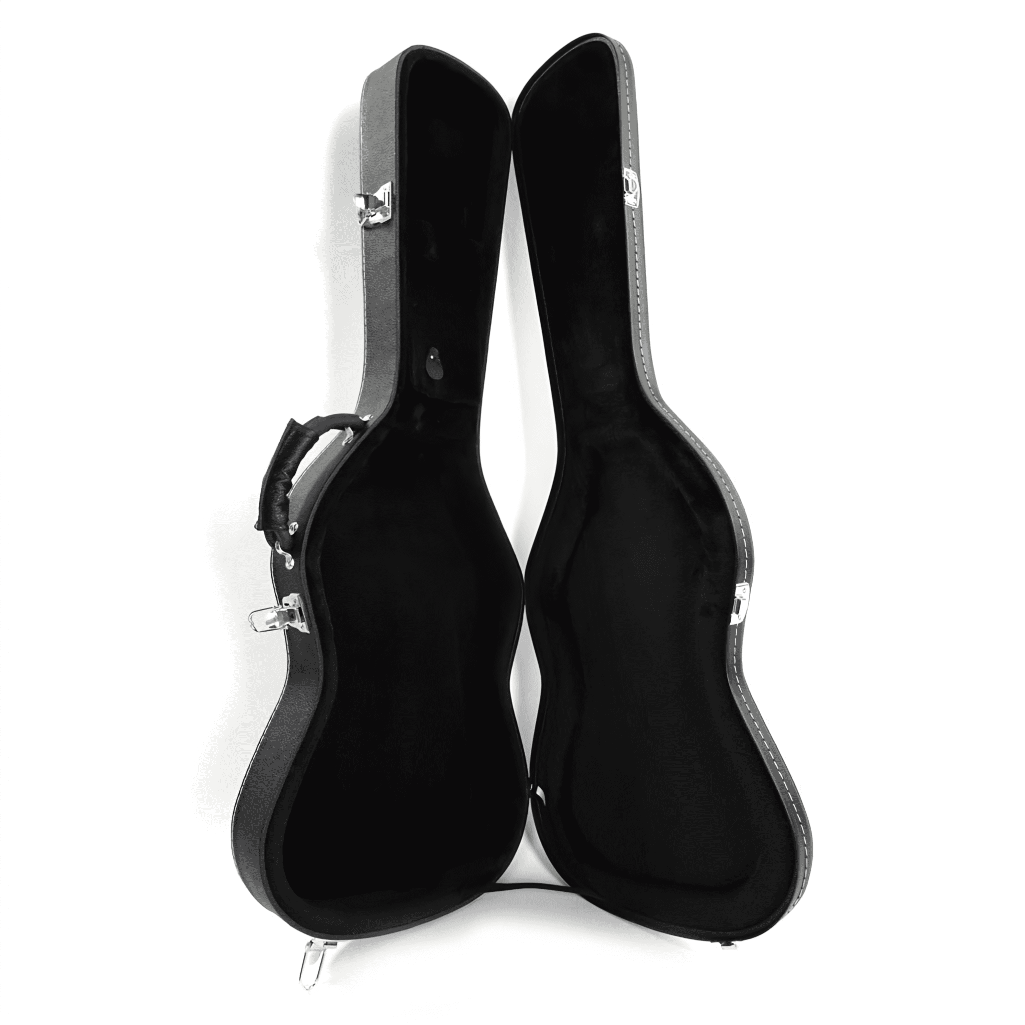ST High Grade Electric Guitar Hard Case Lockable Wood Case with Plush Lining & Accessory Compartment Black