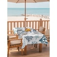 thumbnail image 2 of Outdoor Tablecloth with Umbrella Hole for Patio/Picnic/Party/Camping, Coastal Blue Seahorse Waterproof Table Cloth Rectangle Table Cover Washable, Summer Ocean Coral Beach Starfish (60"x 84"), 2 of 9
