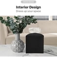 thumbnail image 4 of Tissue box cover, square holder in modern PU leather - Bathroom vanity tops, nightstands, desks and cars 12.7 cm X 12.7 cm black, 4 of 4