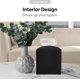 thumbnail image 4 of Tissue Box Cover, [Delicate] Modern PU Leather Square Tissue Box Holder - Bathroom Dresser, Bedside Table, Desk and Car Decorative Holder (Black), 4 of 5