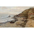 thumbnail image 2 of Alfred Zoff 18x13 Gold Ornate Wood Frame and Double Matted Museum Art Print Titled - Evening Mood with Fishermen on the Coast, 2 of 4