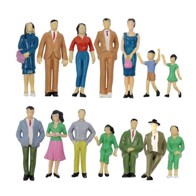 14 Piezas De Plástico 1/25 Modelo En Miniatura De Personas Modelo Conjunto Para De Arena Jugar Juguete Divertido, Coleccionables SM SunniMix Modelos en miniatura Personas