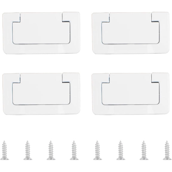 4 Pack Doors Drawer Handle Flush Ring Hidden Pull Handles, Zinc Alloy Cabinet Drawer Pull Handlefor Cabinets, Closets, Drawers/Warm White