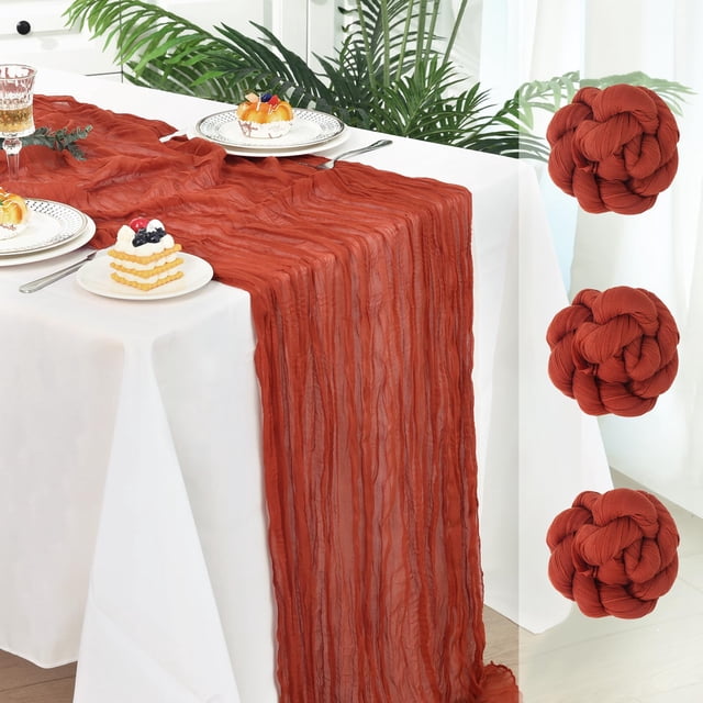 Mantel para queso Table Runner Fixwal, color terracota, 35 x 120 cm, paquete de 3