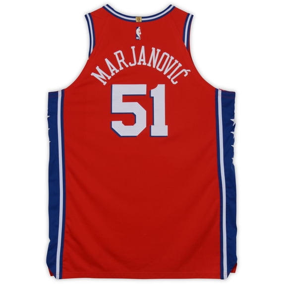Boban Marjanovic Philadelphia 76ers Player-Worn #51 Red Jersey from Game 7 of the Eastern Conference Semi-Finals vs. Toronto Raptors on May 12th - Size 56+6 - Fanatics Authentic Certified