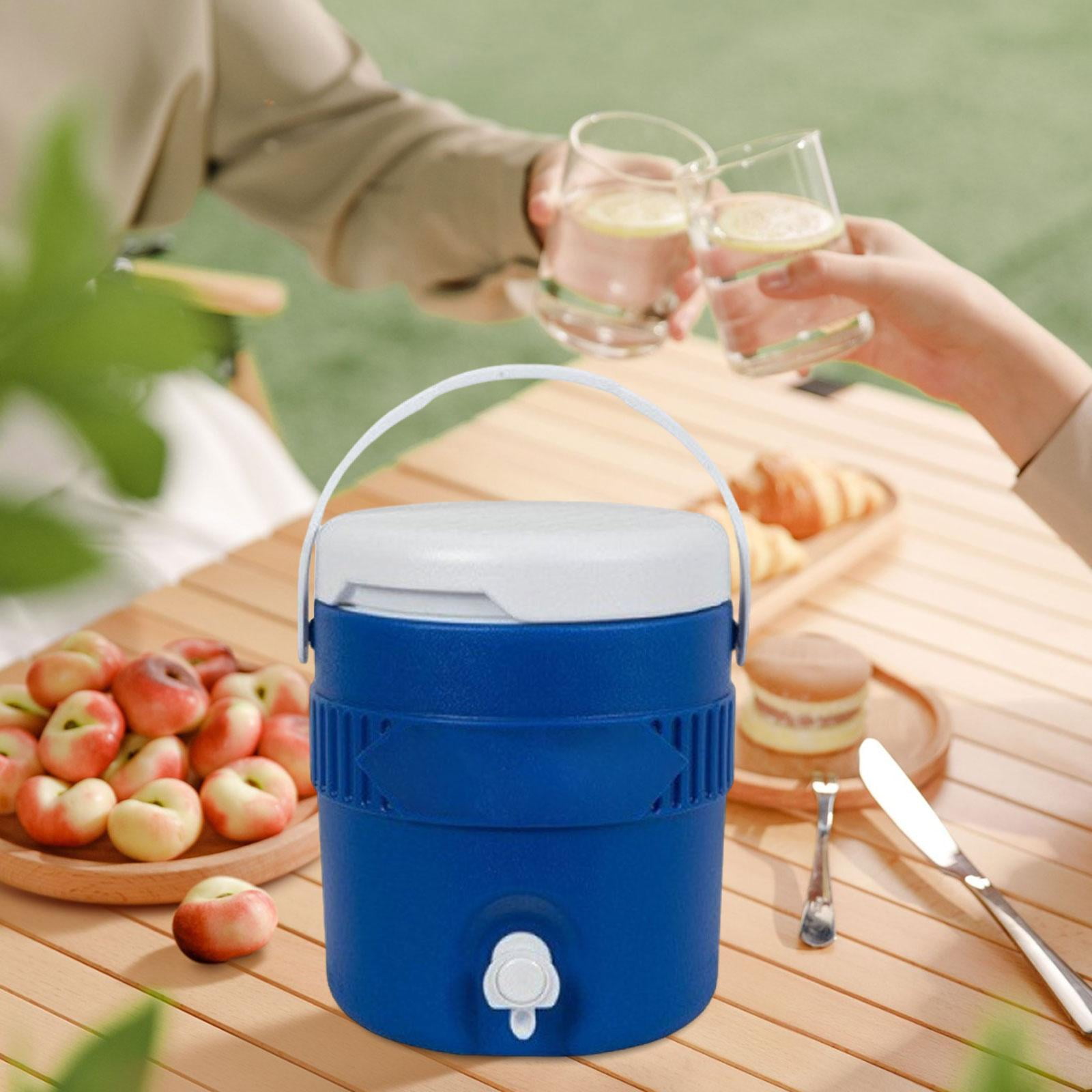 Wswqop 3.8L Insulated Camping Water Bottle Jug Reusable Leakproof with Spout Ice Water Blue