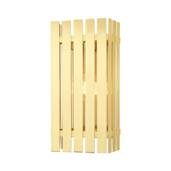 20753-12-Livex Lighting-Greenwich - 17 One Light Outdoor Wall Lantern Satin Brass Finish with Clear