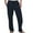 Navy, variant on Mens Casual Jog Pants Fashion Solid Color Try Breathable Cotton And Linen Pocket Elastic Waist Large Size Trousers Beige Yoga Pants Lounge Pajama L