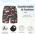 thumbnail image 5 of Sigee Various Languages Mother Print Mens Swim Trunks with Compression Liner Quick Dry Swim Stretch Beach Shorts with Pockets,S-3XL, 5 of 7