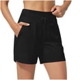 thumbnail image 3 of QNANSPI Women's Bermuda Cargo Shorts, Shorts for Women, Summer Running Shorts Solid Color Elastic Waist Side Zipper and Practical Pockets Lightweight for Outdoor Workouts and Daily Training, 3 of 7