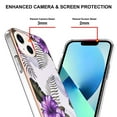 thumbnail image 2 of Nalacover for iPhone 14 Plus Slim Case, Fish Scale Marble Pattern Soft TPU Shockproof Lens Protection Cover for Women Girls, Compatible with MagSafe Wireless Charging Case,Purple Floral, 2 of 5