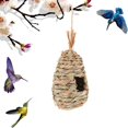 thumbnail image 4 of Casas de Pájaros para Exteriores, Colgantes Tejidas a Mano, Casa de Pájaros, Nido de Pájaro, Escondite, Cabaña, Bolsillos para Posarse, para Exteriore Calabaza Soledad casa nido, 4 of 7