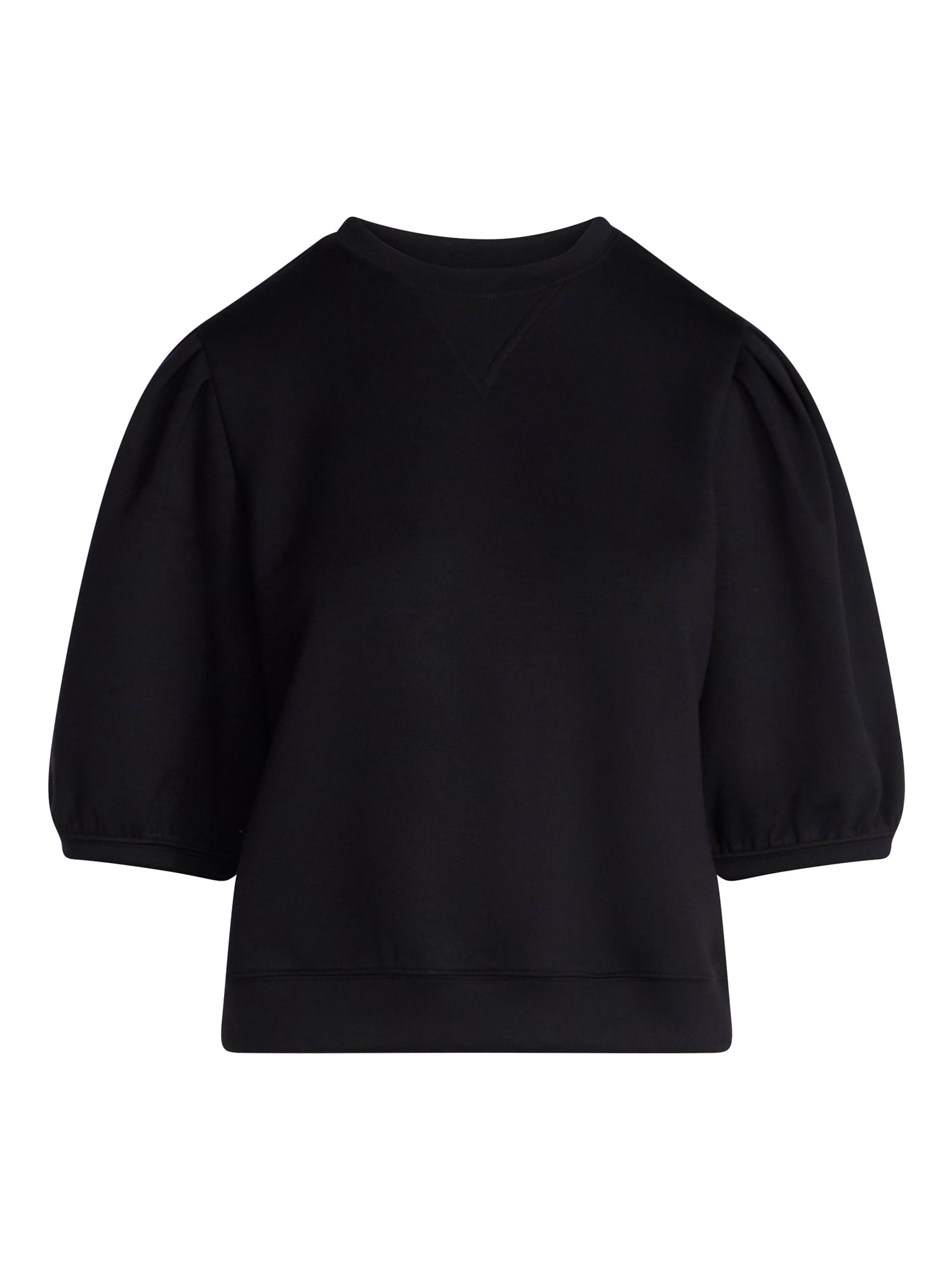 Scoop Women's and Women's Plus New Scubaknit Pleated Sleeve Top, Sizes XS-4X