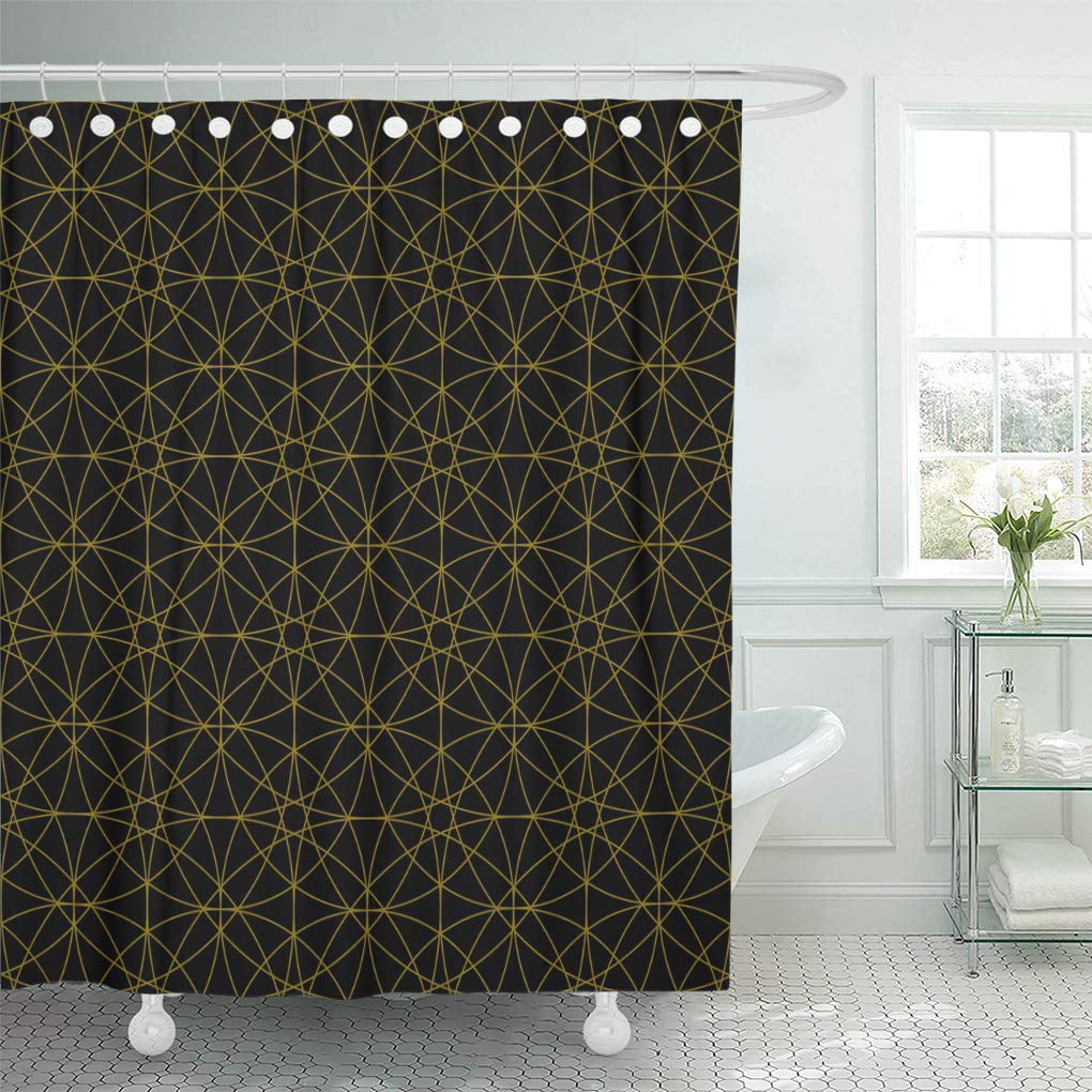 CYNLON Pattern White Beautiful Sacred Geometry Black and Gold Abstract