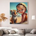 thumbnail image 4 of Hilo de bordar de algodón ecológico completo, punto de cruz de niña linda contado de 11CT, 40x50cm, 4 of 9