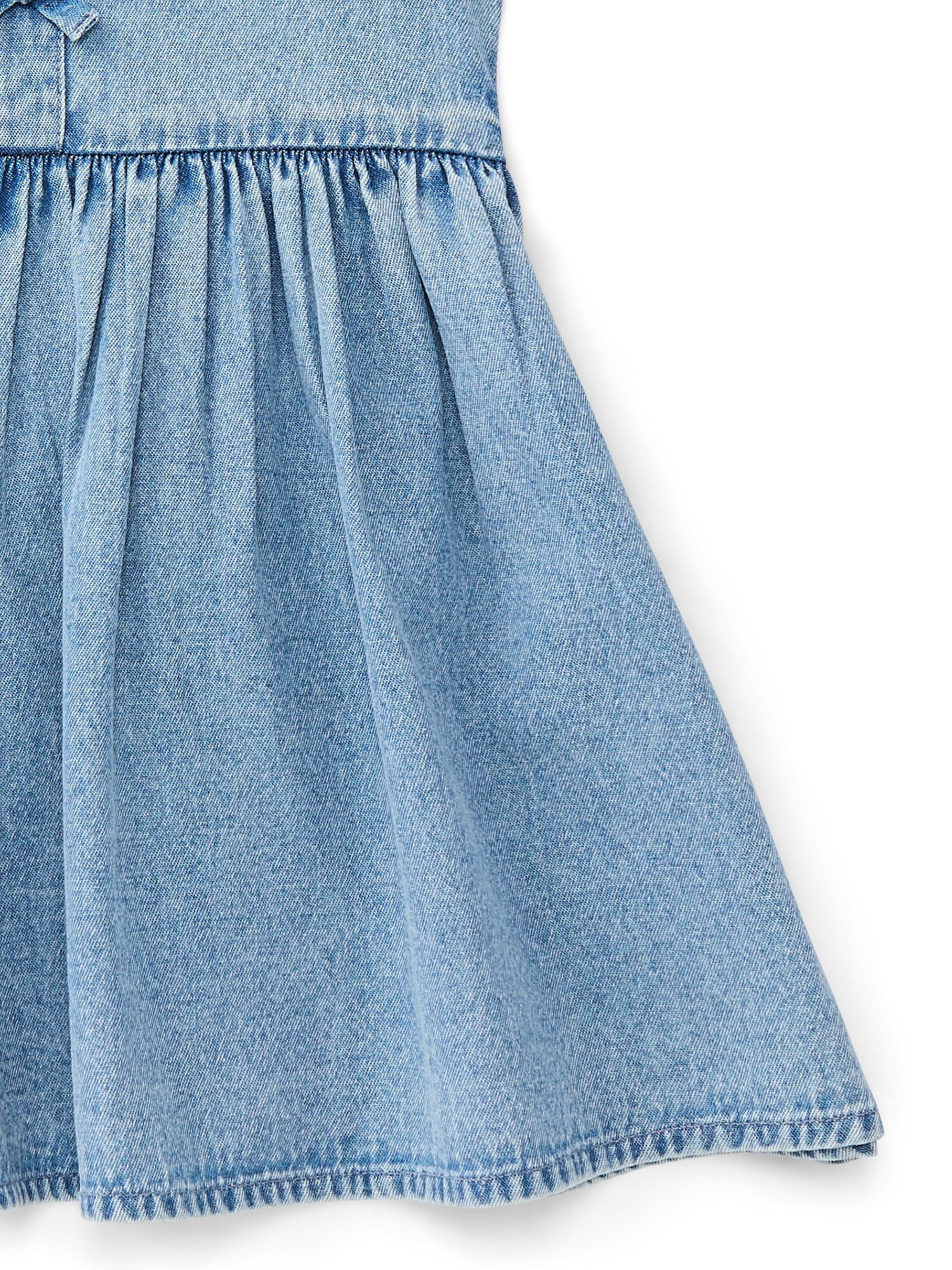 Wonder Nation Toddler Girls Denim Dress with Bubble Sleeves, Sizes 12M-5T