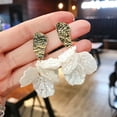 thumbnail image 4 of S925 Silver Needle net red simple long shell flower earrings female fresh everything match temperament shell flower tassel earrings female, 4 of 8