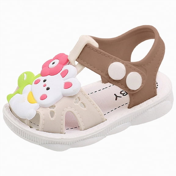 Duqingm Girls Strappy Sandals Basics - Felicity - Water-Friendly Sandal for Kids Beige,4