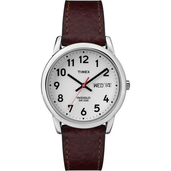 Timex T20041 Easy Reader 35mm Brown Leather Strap Watch