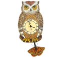 thumbnail image 4 of Modern Artisans Night Owl Pendulum Wall Clock Brown, 4 of 4