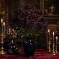 thumbnail image 2 of Aurorax 2 Pcs Gothic Fake Rose Flowers,Halloween Decorations Indoor Dark Academia Black and Red Roses Artificial Flowers Vintage Gothic Decor for Adults Halloween Party Office Desktop Art, 2 of 6