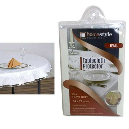 - Oval Window Clear Vinyl Tablecloth Protector Heavy Plastic Table Cover 54 X 72