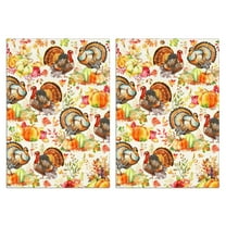 Fall Decor Kitchen Towels 2 Pack - Absorbent Maple & Pumpkin Tea Towels, Farmhouse Style Hand Drying