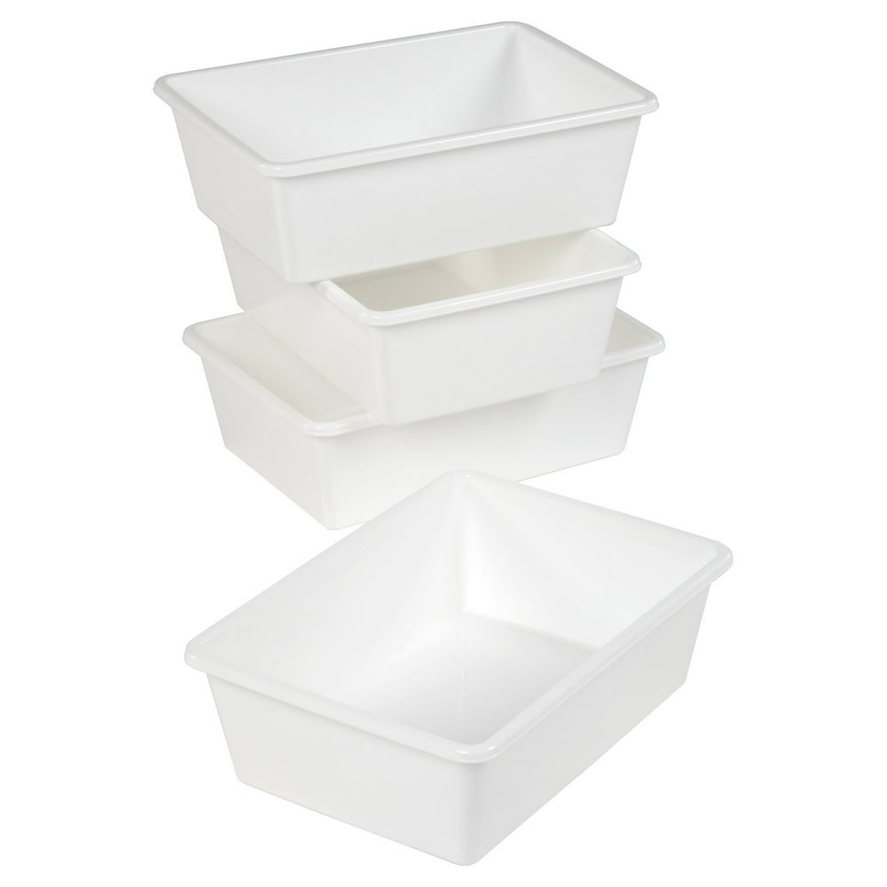 Humble Crew White Large Plastic Storage Bins, Set of 4 - Walmart.com