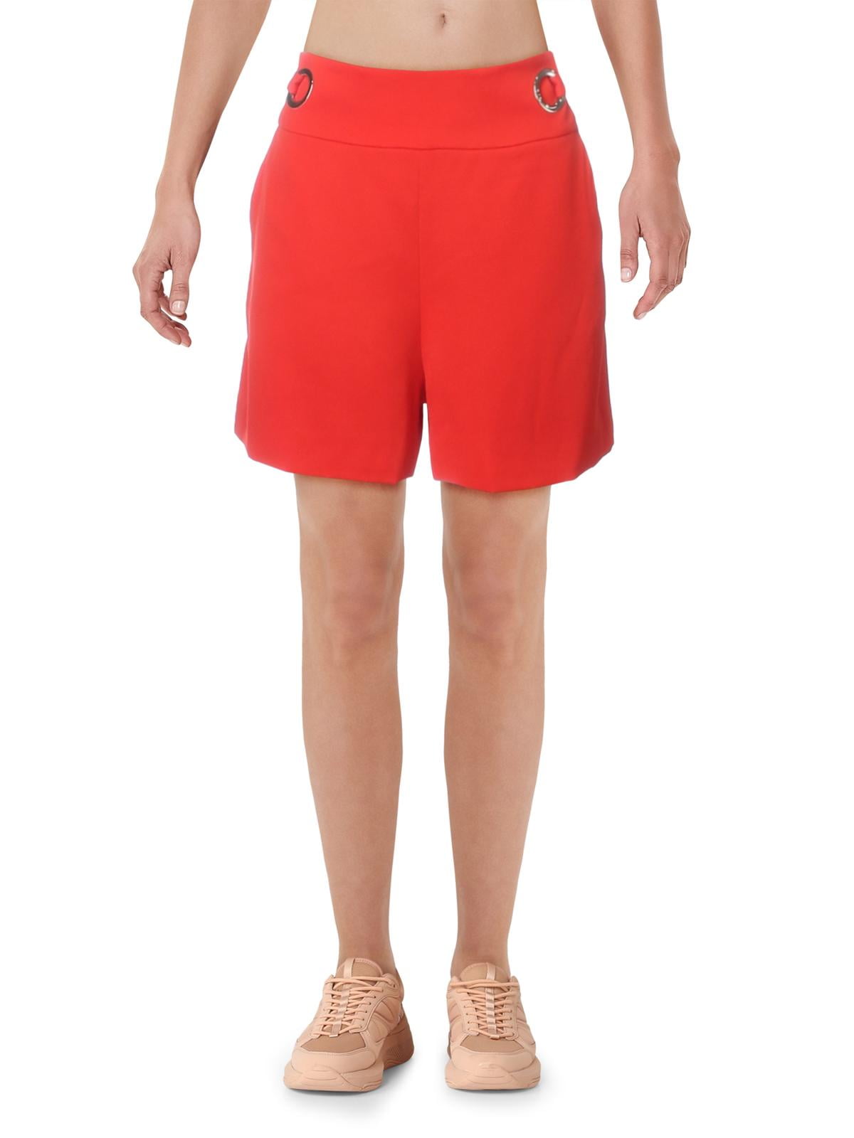 womens red dress shorts