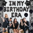 thumbnail image 5 of 43PCS In My Birthday Era Black Theme Birthday Decorations, Black Foil Balloon Birthday Party with Star and Letter Foil Balloon Birthday Shoulder Strap for Baby Shower Wedding Shower Party Supplies, 5 of 7