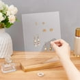 thumbnail image 3 of 1Set Acrylic Slant Back Earrings Display Stands with Wood Base L-Shaped Earring Organizer Holder for Earring Storage Clear 24x7.1x18cm, 3 of 5