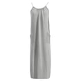 thumbnail image 4 of vigerkar Backless Cami Dresses for Women Sleeveless Open Back Lounge Linen Dress Beach Vacation Maxi Sundress with Back Tie (Silver, L), 4 of 5