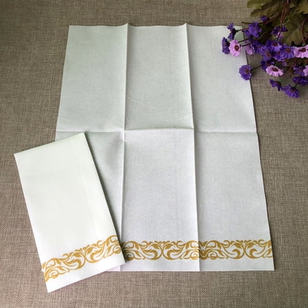 COSMOBETTY 50Pcs Golden Rectangular Napkins For Adults Wedding Celebration 15.7x11.8in