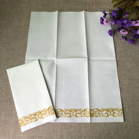 COSMOBETTY 50Pcs Golden Rectangular Napkins For Adults Wedding Celebration 15.7x11.8in