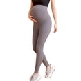 thumbnail image 1 of Pantalones de yoga para mujeres embarazadas, pantalones deportivos con cintura alta y barriga grande que se pueden usar externamente,L, 1 of 5
