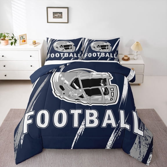 Erosebridal Rugby Bedding Twin Comforter Set for Teens, American Football City Down Comforter, Sports Player Decor, Super Cozy
