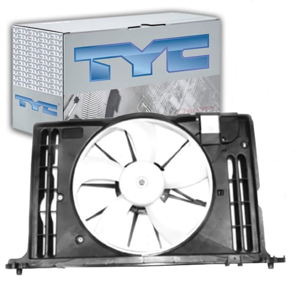 TYC Dual Radiator & Condenser Fan Assembly compatible with Toyota Corolla 1.8L L4 2009-2013