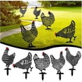thumbnail image 1 of 5 piezas de gallina de jardín, arte de patio de pollo, decoración de suelo de césped, silueta de animal, estacas de metal para jardín, decoración de estatua de gallo hueco para patio oso de fresa Electrónica, 1 of 5
