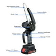 thumbnail image 3 of Mini motosierra portátil de 4 pulgadas y 6 pulgadas con cerradura de seguridad, 2 cadenas, recargable de 21V, 3 of 8