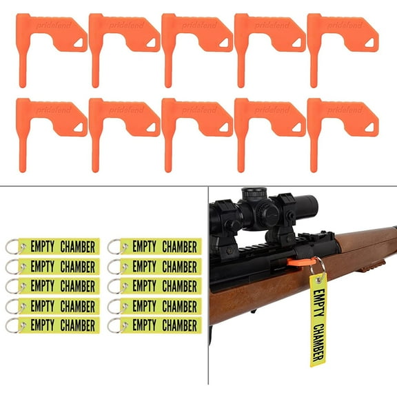 Adoreal Chamber Safety Flag for Rifle Handgun Shotgun with Bright Yellow Cloth Flag - Universal Gun Accessories (10 Piece Set)