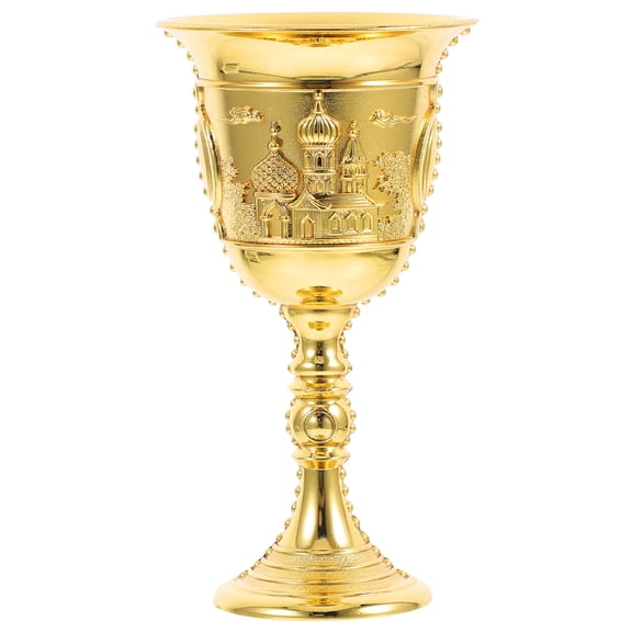Raindrops Golden Zinc Alloy Metal Wine Cups for Drinking Use with Stylish Embossed Design and Vintage Atmosphere