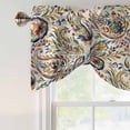 thumbnail image 5 of Tie Up Valances for Windows, Paisley Flower Adjustable Valance Curtains Window Treatment for Living Room, Spring Watercolor Vintage Floral Leaf Plant Rod Pocket Kitchen Curtains & Drapes 42x18 Inch, 5 of 9