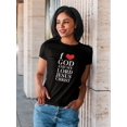 thumbnail image 2 of My Lord Jesus Christ My Church My Faith Women Black T-Shirt, Female XX-Large, 2 of 4