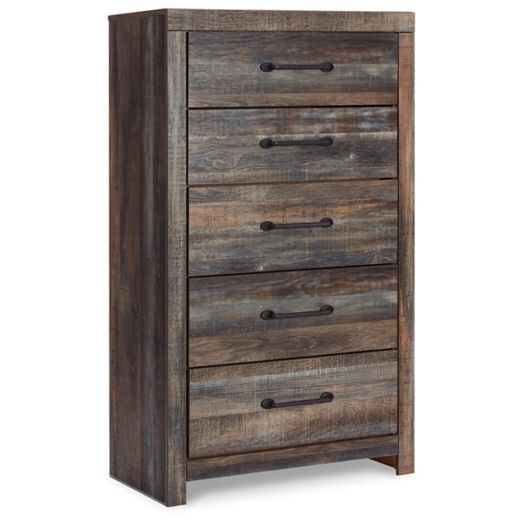 Bowery Hill 5 Drawer 32"" Chest in Burnt Orange and Teal